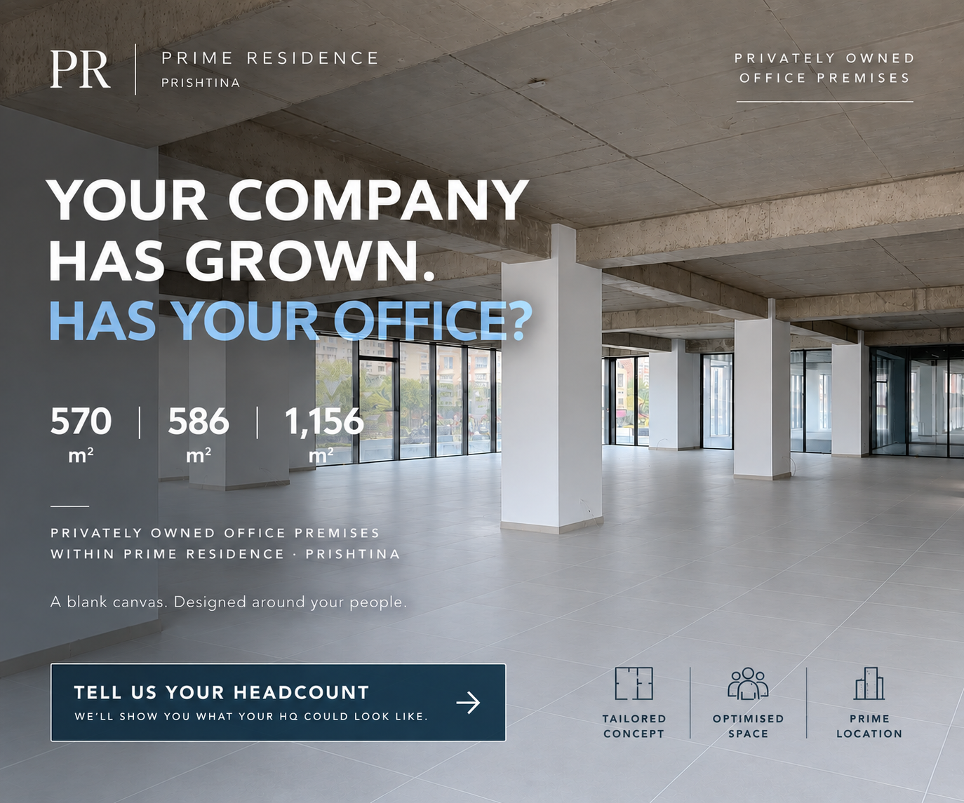 Available office premises within Prime Residence, Prishtina